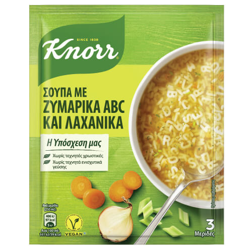 KNORR ΣΟΥΠΑ 82gr. - (ΛΑΧΑΝΙΚΩΝ ΜΕ ΖΥΜΑΡΙΚΑ ABC)