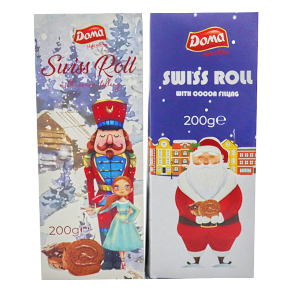DOMA ΧΡΙΣΤΟΥΓΕΝΝΙΑΤΙΚΟ SWISS ROLL 200gr - (ΓΕΜΙΣΗ ΚΑΚΑΟ)