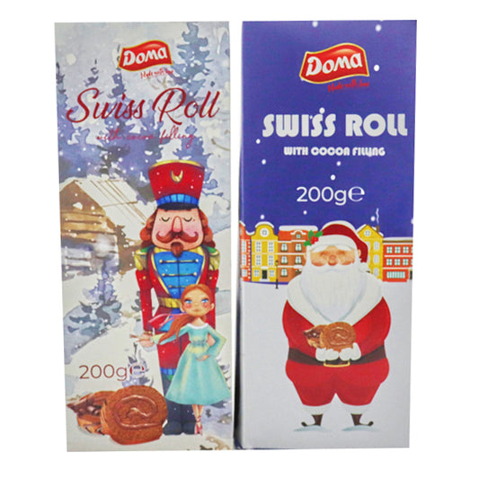 DOMA ΧΡΙΣΤΟΥΓΕΝΝΙΑΤΙΚΟ SWISS ROLL 200gr - (ΓΕΜΙΣΗ ΚΑΚΑΟ)