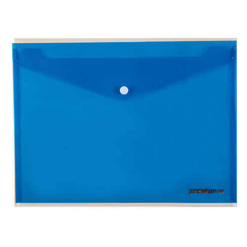 PREMIUM ΦΑΚΕΛΟΣ ME ΚΟΥΜΠΙ Α4 - (ΜΠΛΕ)