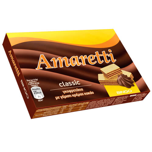 BINGO AMARETTI ΓΚΟΦΡΕΤΑ (15τεμ.x45gr.) - (ΜΕ ΚΡΕΜΑ ΚΑΚΑΟ)