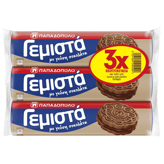 ΠΑΠΑΔΟΠΟΥΛΟΥ ΓΕΜΙΣΤΑ (3x200gr.) - (ΣΟΚΟΛΑΤΑ)