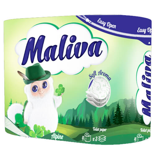 MALIVA ΧΑΡΤΙ ΥΓΕΙΑΣ 4 ΡΟΛΑ 3Φ - (ALPINE)