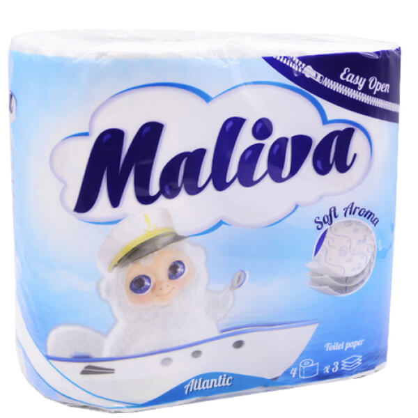 MALIVA ΧΑΡΤΙ ΥΓΕΙΑΣ 4 ΡΟΛΑ 3Φ - (ATLANTIC)