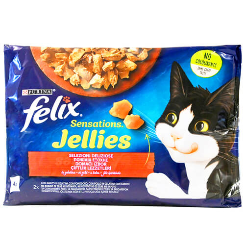 FELIX SENSATIONS ΓΑΤΟΤΡΟΦΗ (4x85gr.) - (ΠΟΙΚΙΛΙΑ ΚΡΕΑΤΙΚΩΝ)