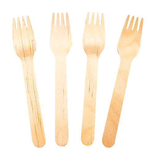 ΒΙΟΔΙΑΣΠΩΜΕΝΑ ΞΥΛΙΝΑ ΠΙΡΟΥΝΙΑ ΦΑΓΗΤΟΥ (FSC) 16cm (100τεμ.) - (BIO)