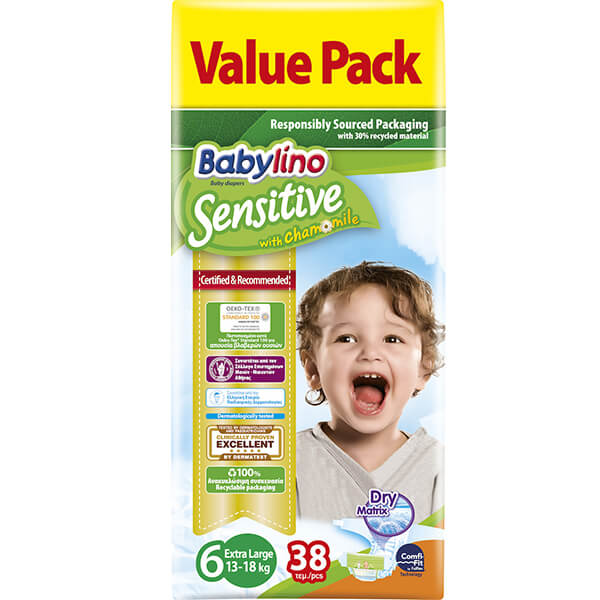 BABYLINO ΠΑΝΑ SENSITIVE No6 (38τεμ.) (13-18kg)
