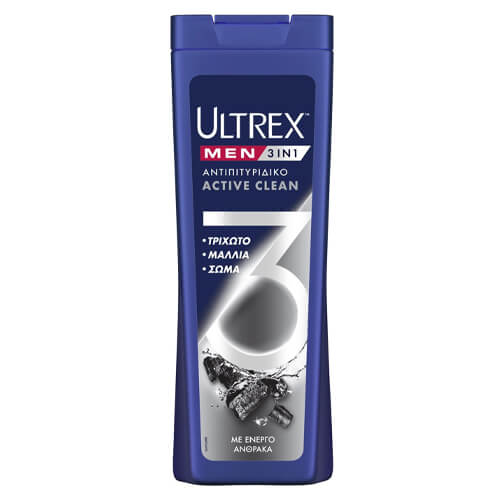 ULTREX ΣΑΜΠΟΥΑΝ 3in1 360ml - (ACTIVE CLEAN)