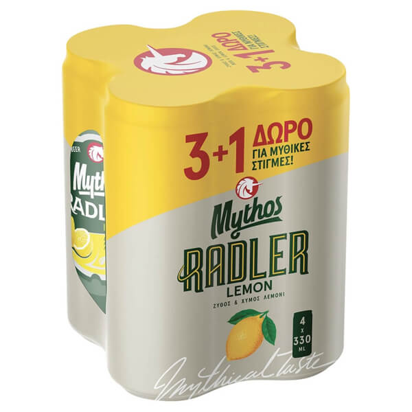 MYTHOS RADLER ΛΕΜΟΝΙ ΚΟΥΤΙ 330ml - (3+1 ΔΩΡΟ) vol 2%