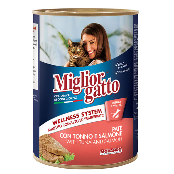 MIGLIOR ΓΑΤΟΤΡΟΦΗ ΚΟΝΣΕΡΒΑ 405gr - (ΣΟΛΟΜΟ)