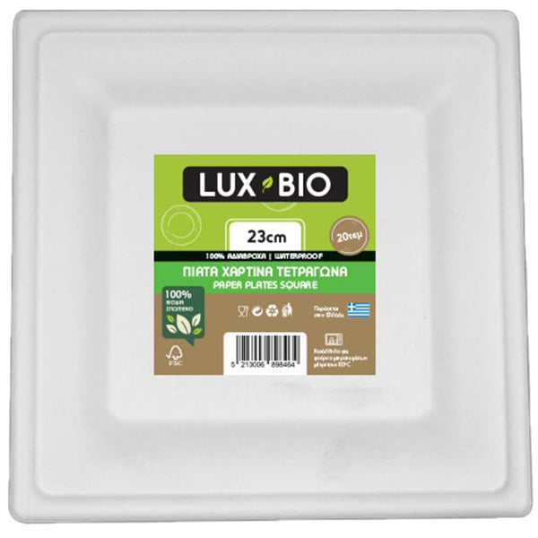 LUX BIO ΒΙΟΔΙΑΣΠΩΜΕΝΑ ΠΙΑΤΑ ΤΕΤΡΑΓΩΝΑ 23cm (20τεμ.)