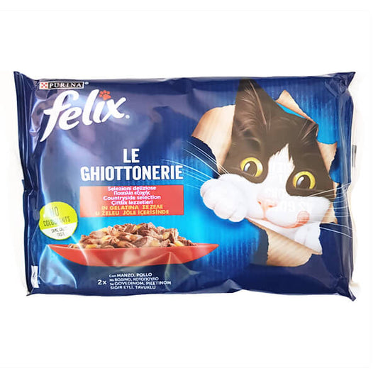 FELIX ΓΑΤΟΤΡΟΦΗ ΣΕ ΖΕΛΕ (4x85gr) - (ΜΟΣΧΑΡΙ/ΚΟΤΟΠΟΥΛΟ)