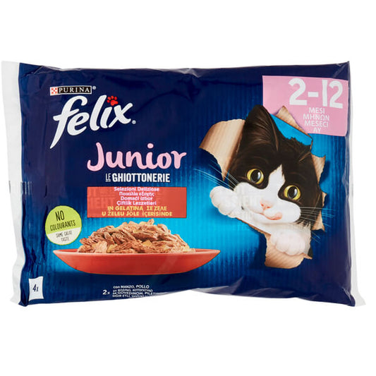 FELIX ΓΑΤΟΤΡΟΦΗ ΣΕ ΖΕΛΕ JUNIOR (4x85gr) - (ΜΟΣΧΑΡΙ/ΚΟΤΟΠΟΥΛΟ)