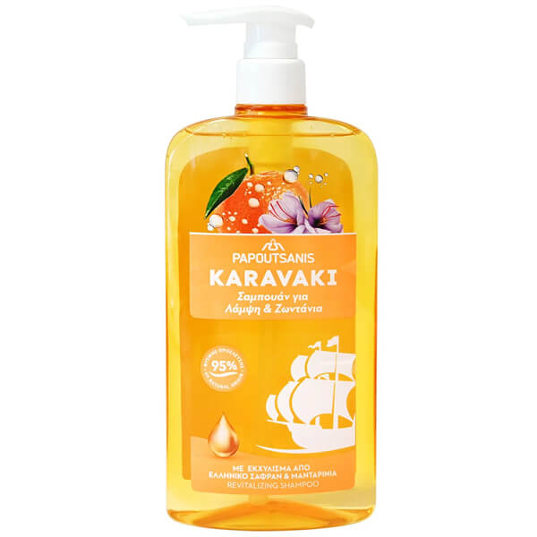 PAPOUTSANIS KARAVAKI ΣΑΜΠΟΥΑΝ 600ml - (ΛΑΜΨΗ & ΖΩΝΤΑΝΙΑ) (ΑΝΤΛΙΑ)
