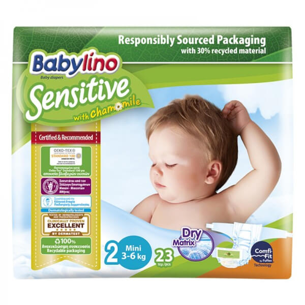 BABYLINO ΠΑΝΑ SENSITIVE No 2 (3-6kg) - (23τεμ.)