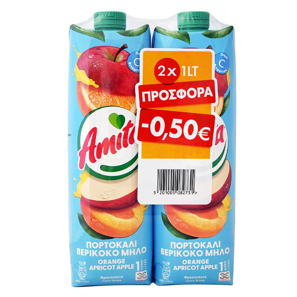 AMITA (2x1lit) - (ΠΟΡΤΟΚΑΛΙ ΒΕΡΙΚΟΚΟ & ΜΗΛΟ) (-0,50€)