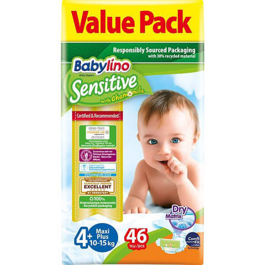 BABYLINO ΠΑΝΑ SENSITIVE No 4+ (10-15kg) - (46τεμ.)