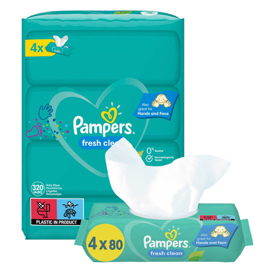 PAMPERS ΜΩΡΟΜΑΝΤΗΛΑ 4x80τεμ. - (FRESH CLEAN)