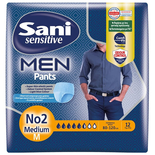SANI MEN PANTS ΕΣΩΡΟΥΧΑ Νo2 (12τεμ.) - (MEDIUM)