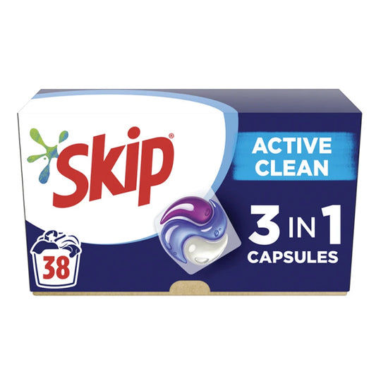 SKIP ΚΑΨΟΥΛΕΣ 38τεμ. TRIO (802gr.) - (ACTIVE CLEAN)