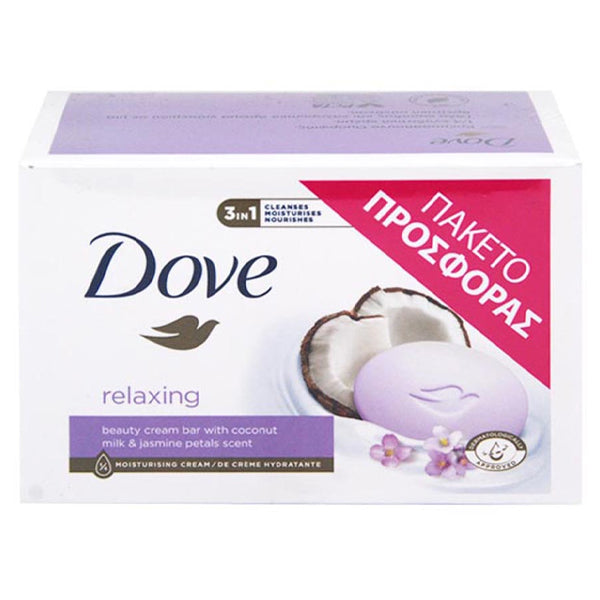 DOVE ΣΑΠΟΥΝΙ 90gr (4τεμ.) - (RELAXING) (COCONUT MILK & JASMINE PETALS)