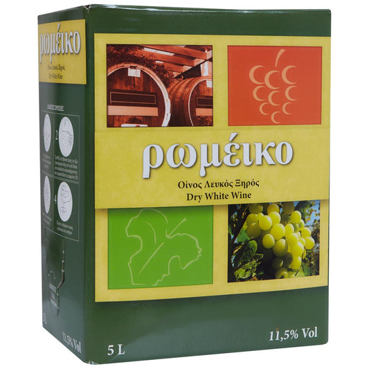 Ρωμέικο Λευκό Κρασί Σε Ασκό 5lt