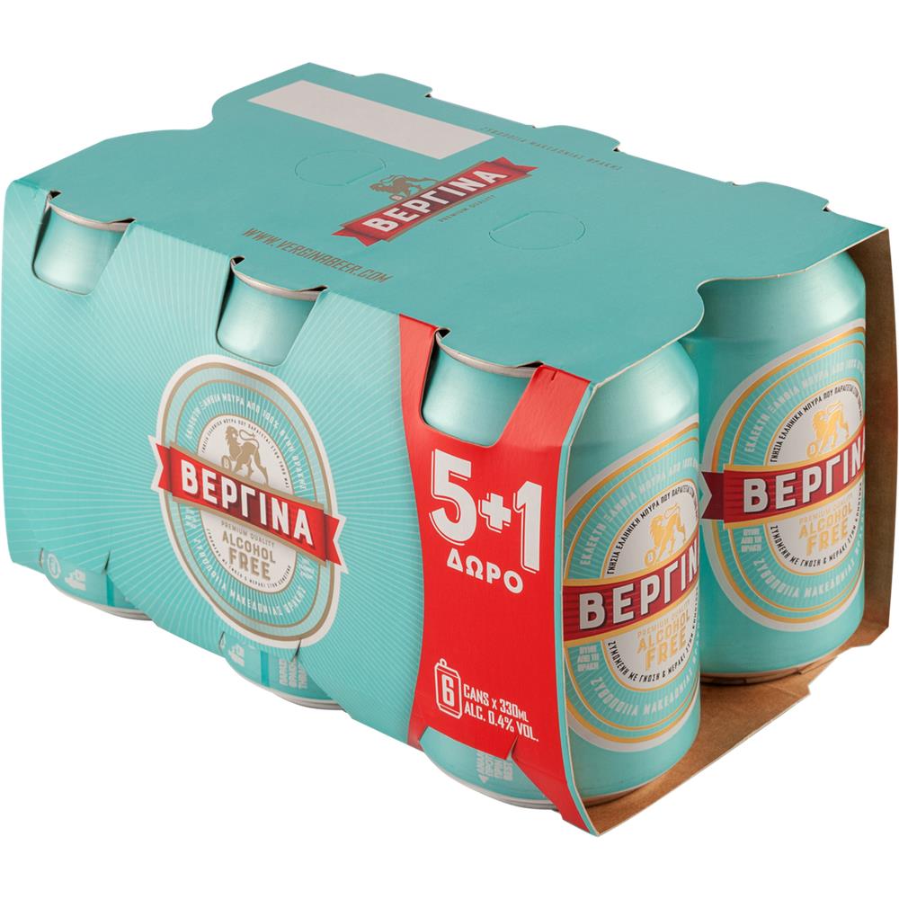 Βεργίνα Alcοohol Free Μπύρα Κουτί 330ml (5+1)