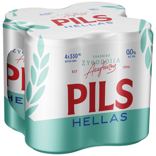 Pils Hellas Μπύρα Κουτί 0.0% 330ml 4τεμ