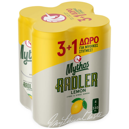 Mythos Radler Μπύρα Κουτί 330ml 3+1 Δώρο
