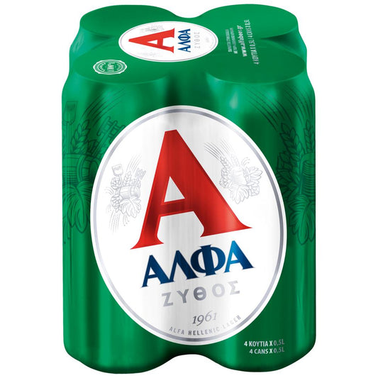 Άλφα Μπύρα Lager Κουτί 4x500ml