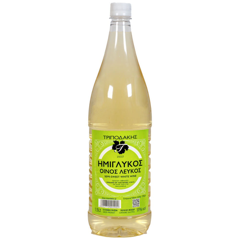 Τριποδάκη Λευκός Ημίγλυκος Οίνος 1,5lt