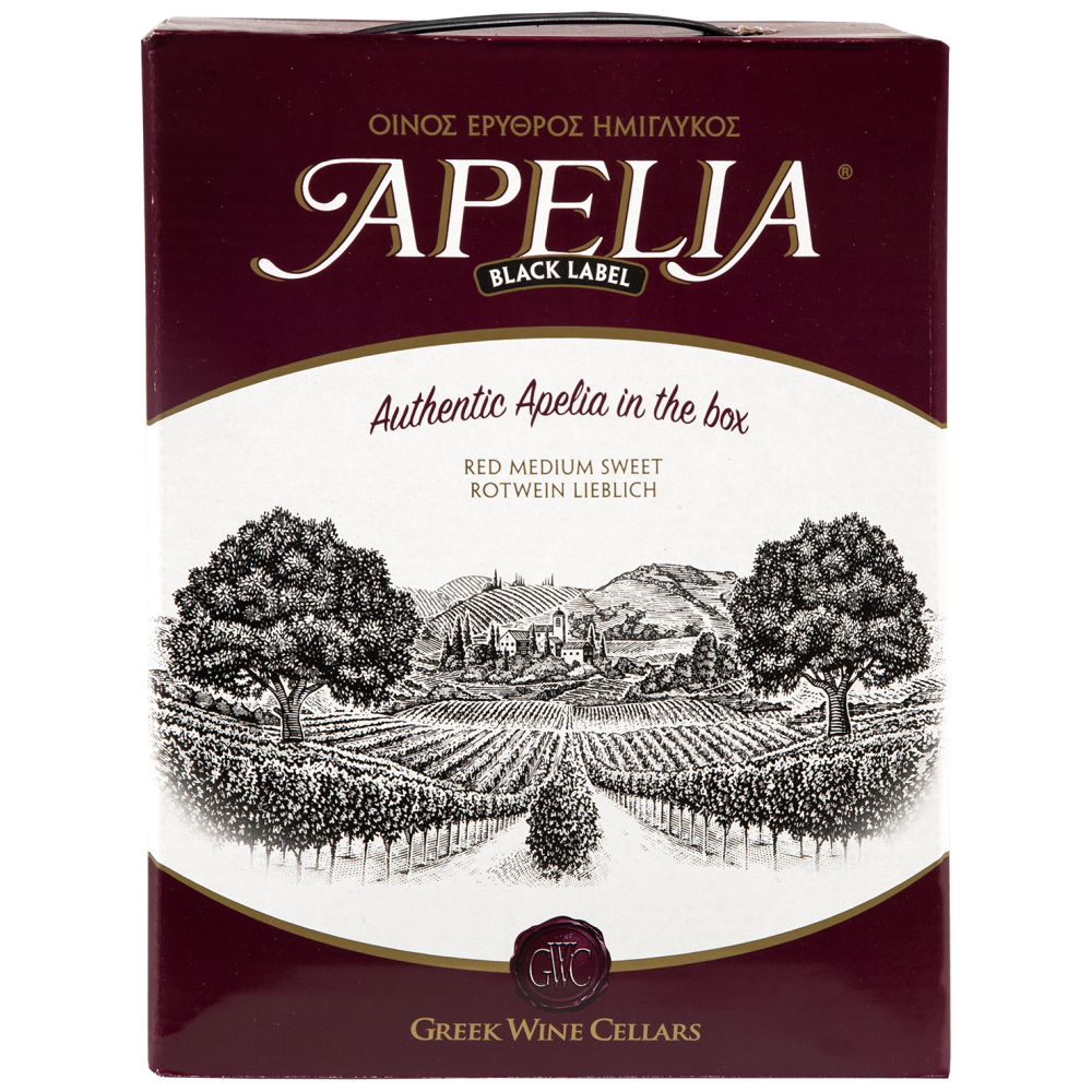 Apelia Ημίγλυκος Ερυθρός Οίνος Σε Ασκό 3 lt