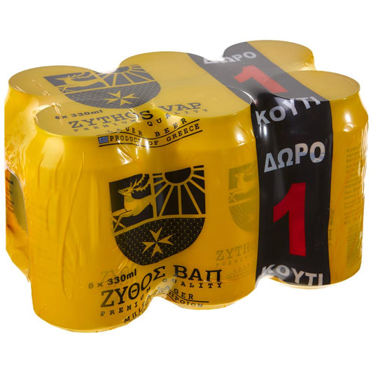 Ζύθος Βαπ Μπύρα Κουτί 330ml 5+1 Δώρο