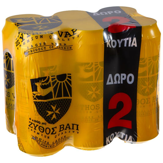 Ζύθος Βαπ Μπύρα Κουτι  500ml 4+2 Δώρο