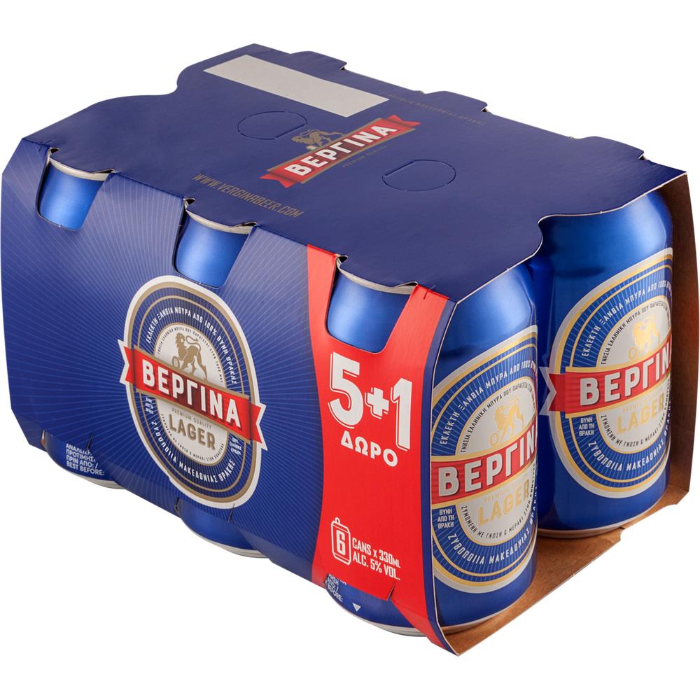 Βεργίνα Μπύρα Κουτί 330ml 5+1 Δώρο